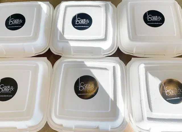 Corporate catering in biodegradable lunch boxes