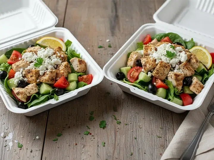 catered packed lunch_greek salad